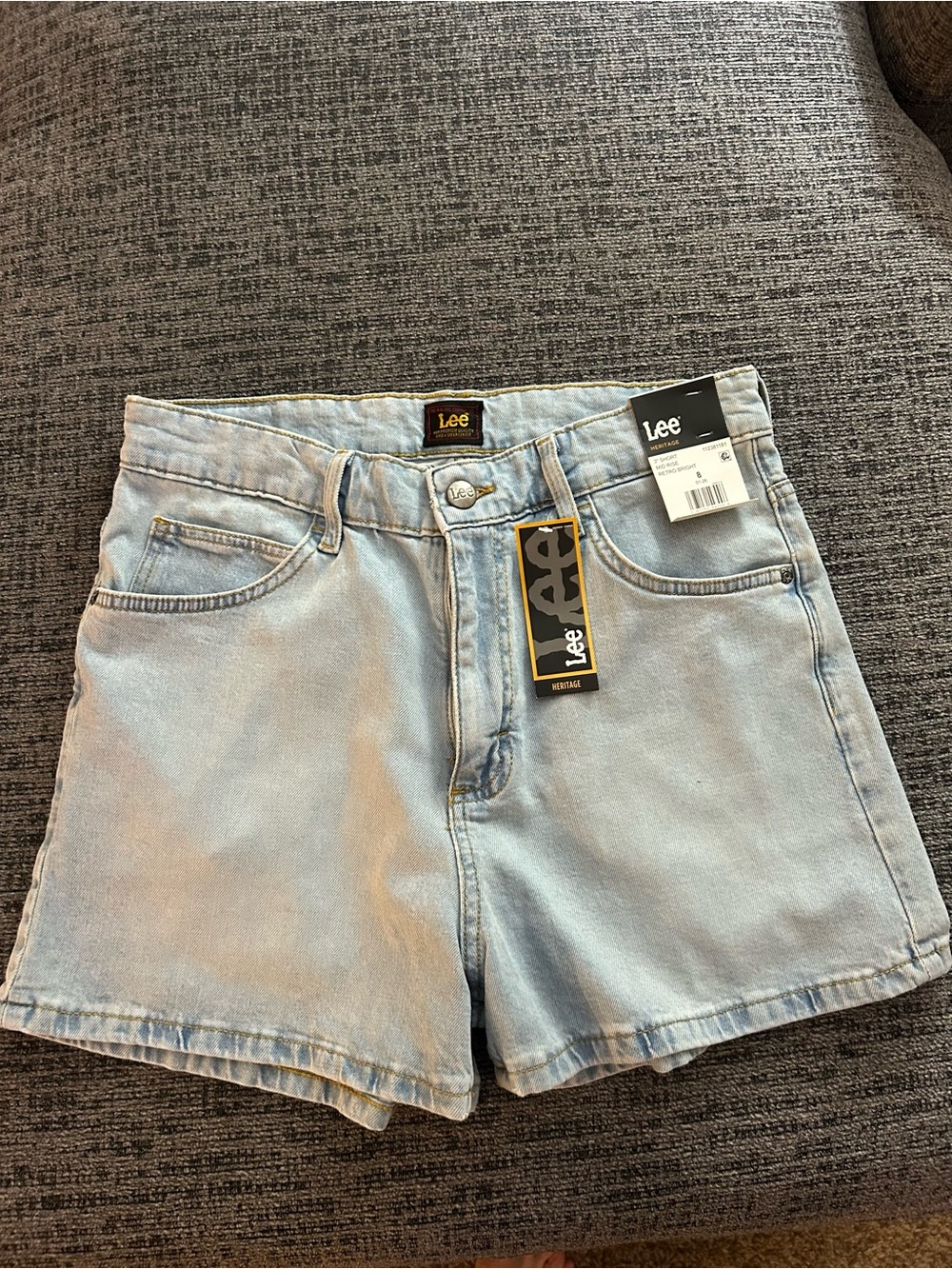 Lee Light Blue High-Rise Denim Shorts